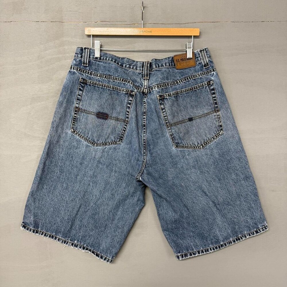 Y2K‎ USPA Polo Assn. Faded Blue Jean Shorts Jorts 36